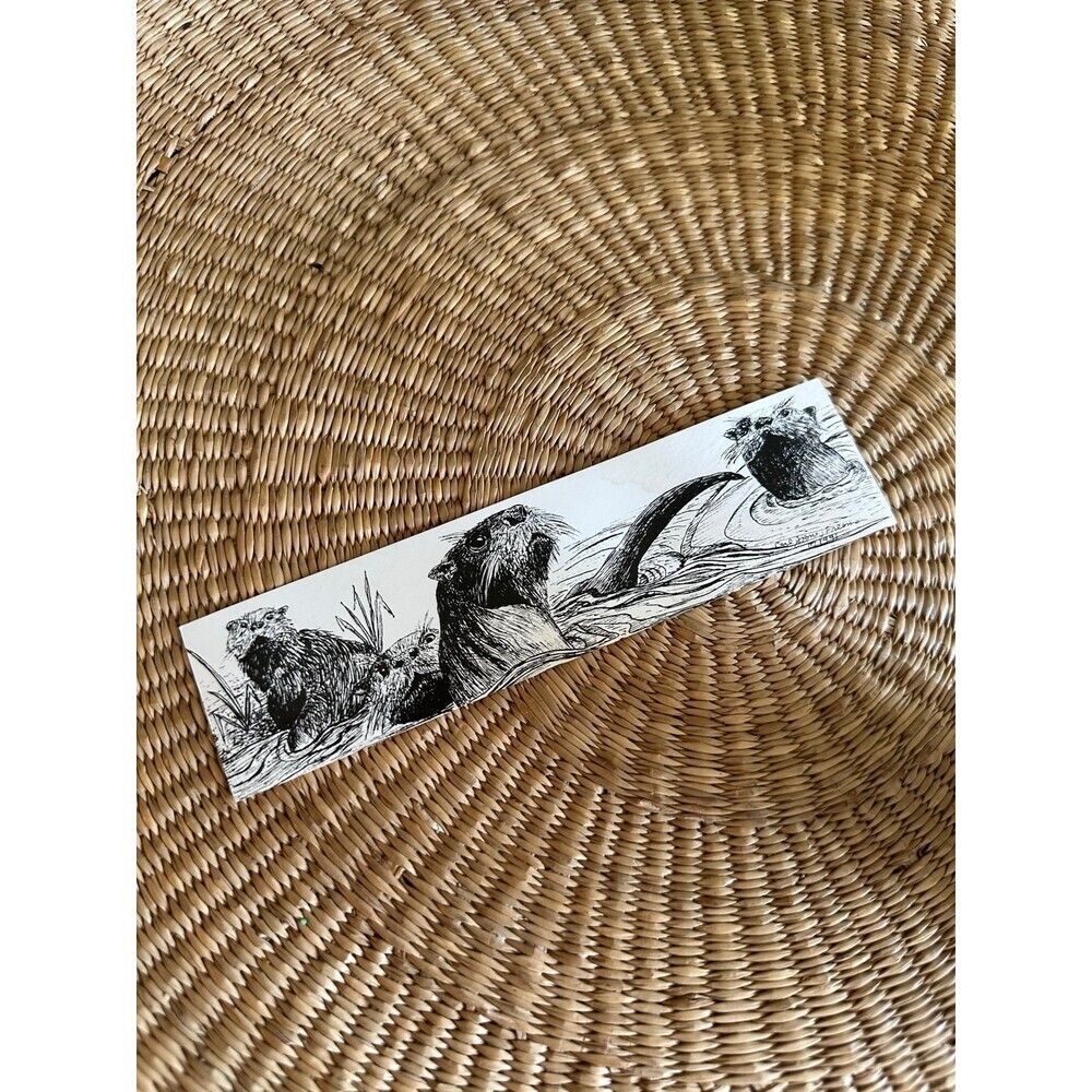 Vintage River Otter Wildlife Bookmark – Carl Freeman Nature Series